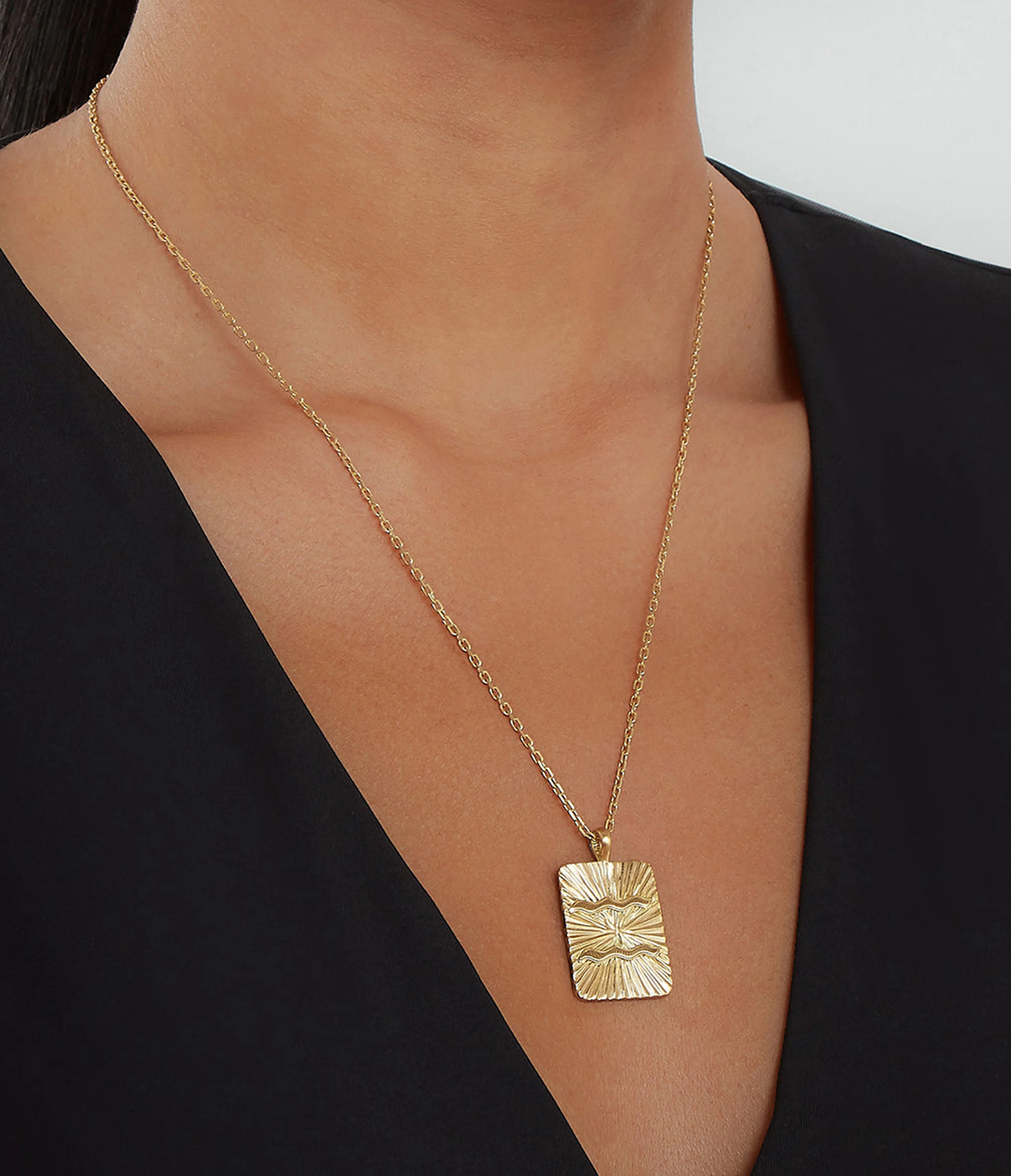 Aquarius Zodiac Pendant Necklace - Image 5