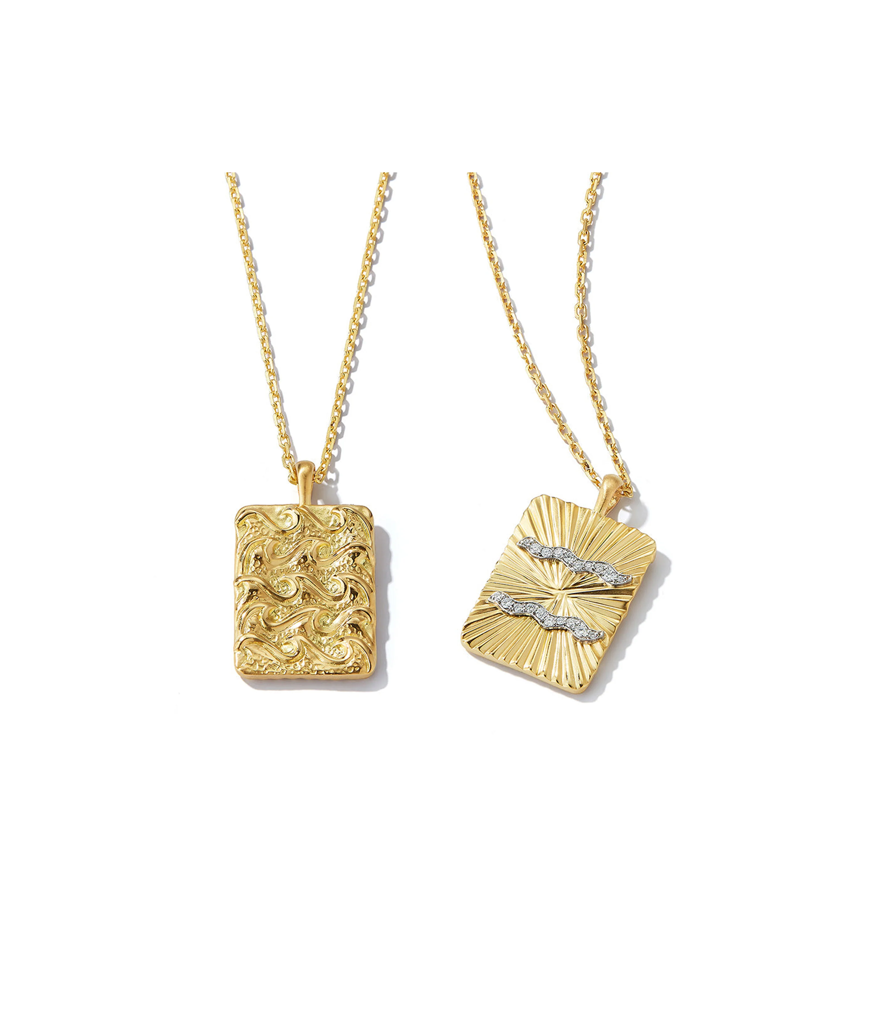 Aquarius Zodiac Pendant Necklace, Diamonds - Image 5