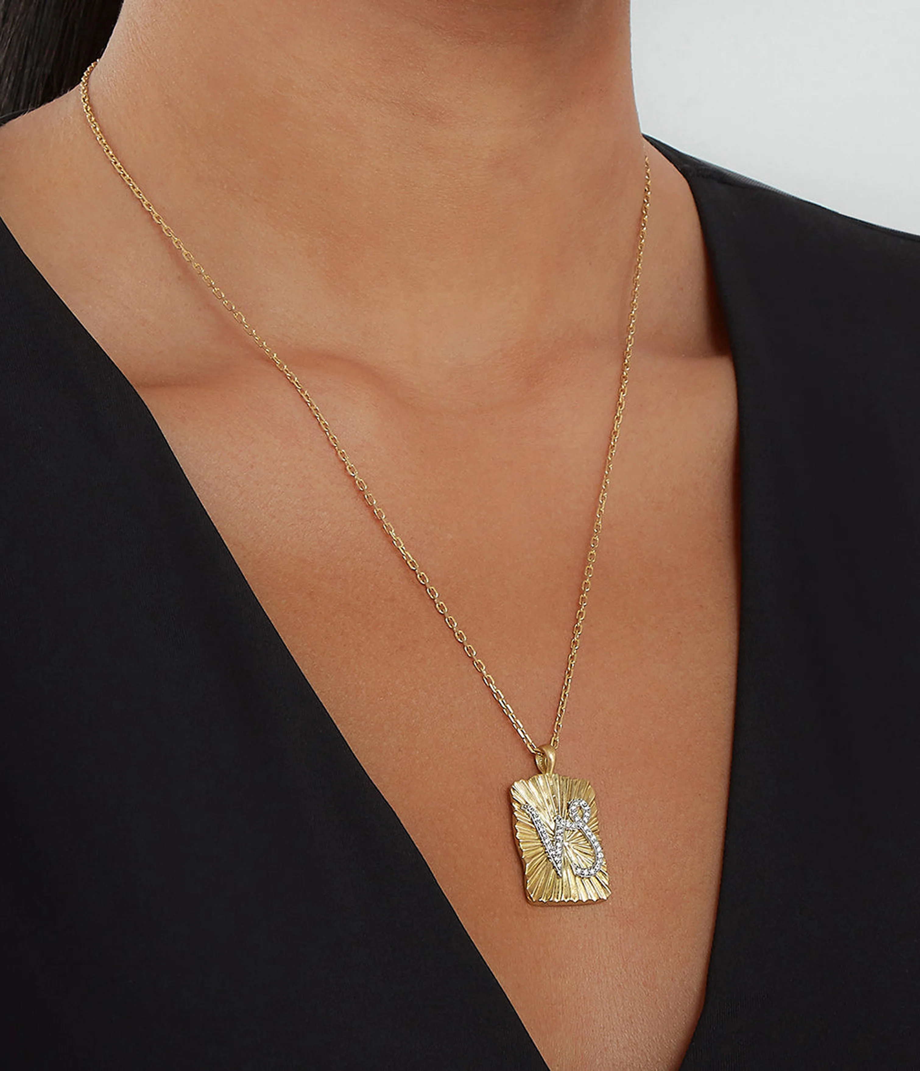 Capricorn Zodiac Pendant Necklace, Diamonds - Image 5