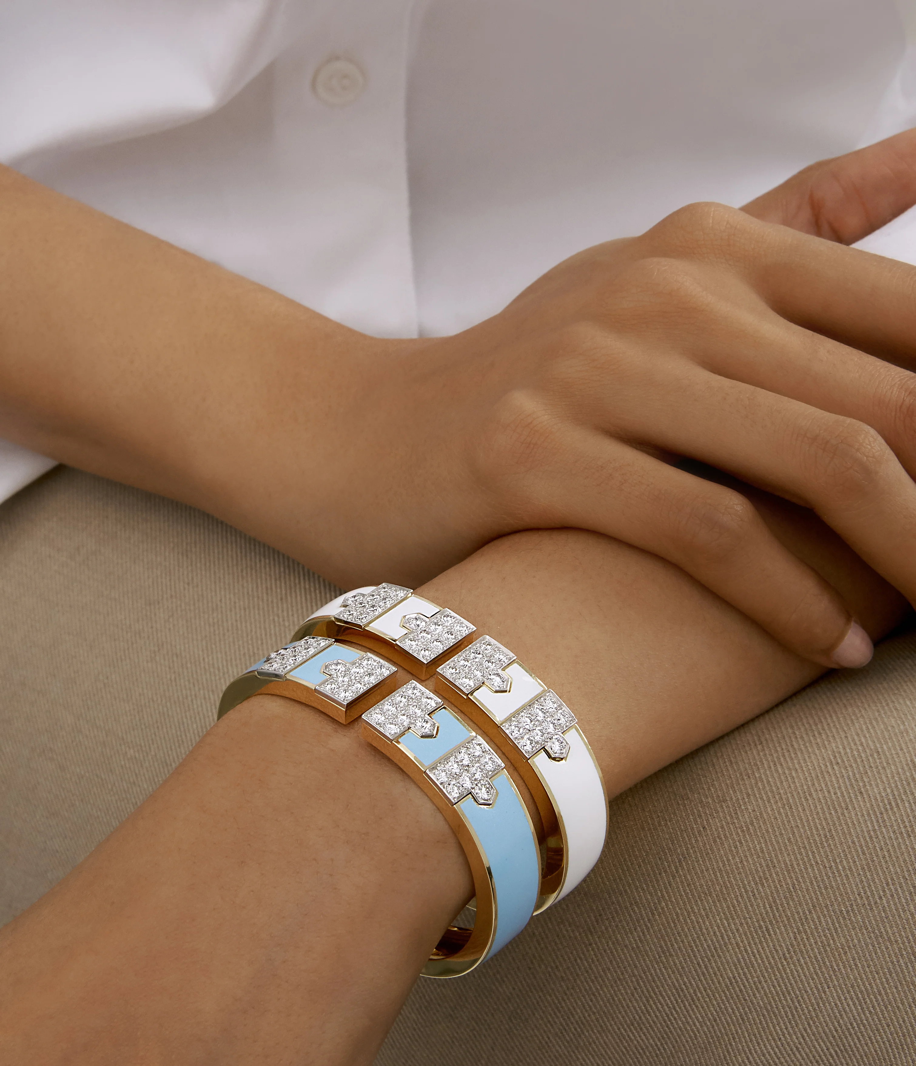 Lane Bracelet, Light Blue Enamel - Image 2