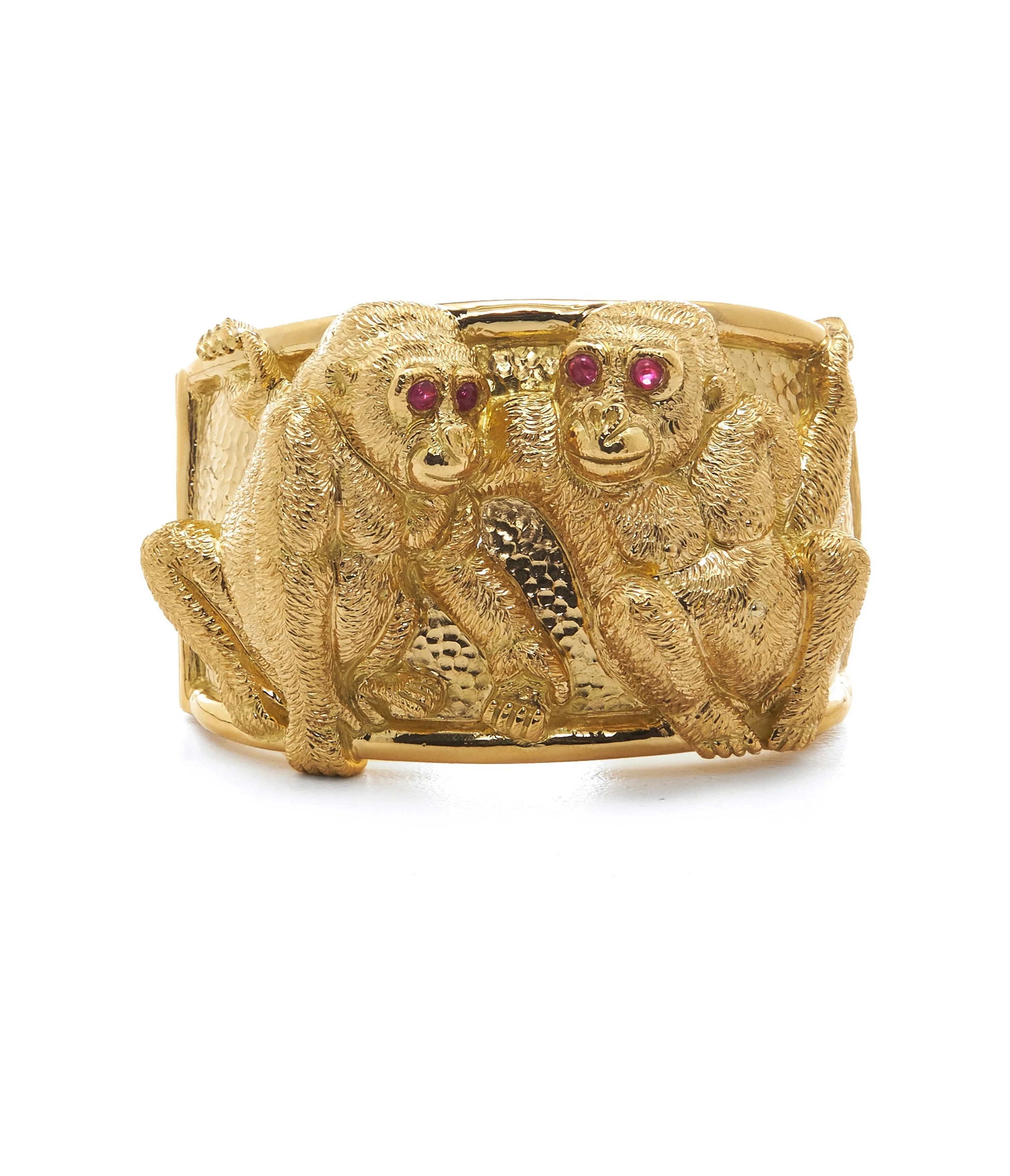 Repoussé Twin Gorilla Cuff