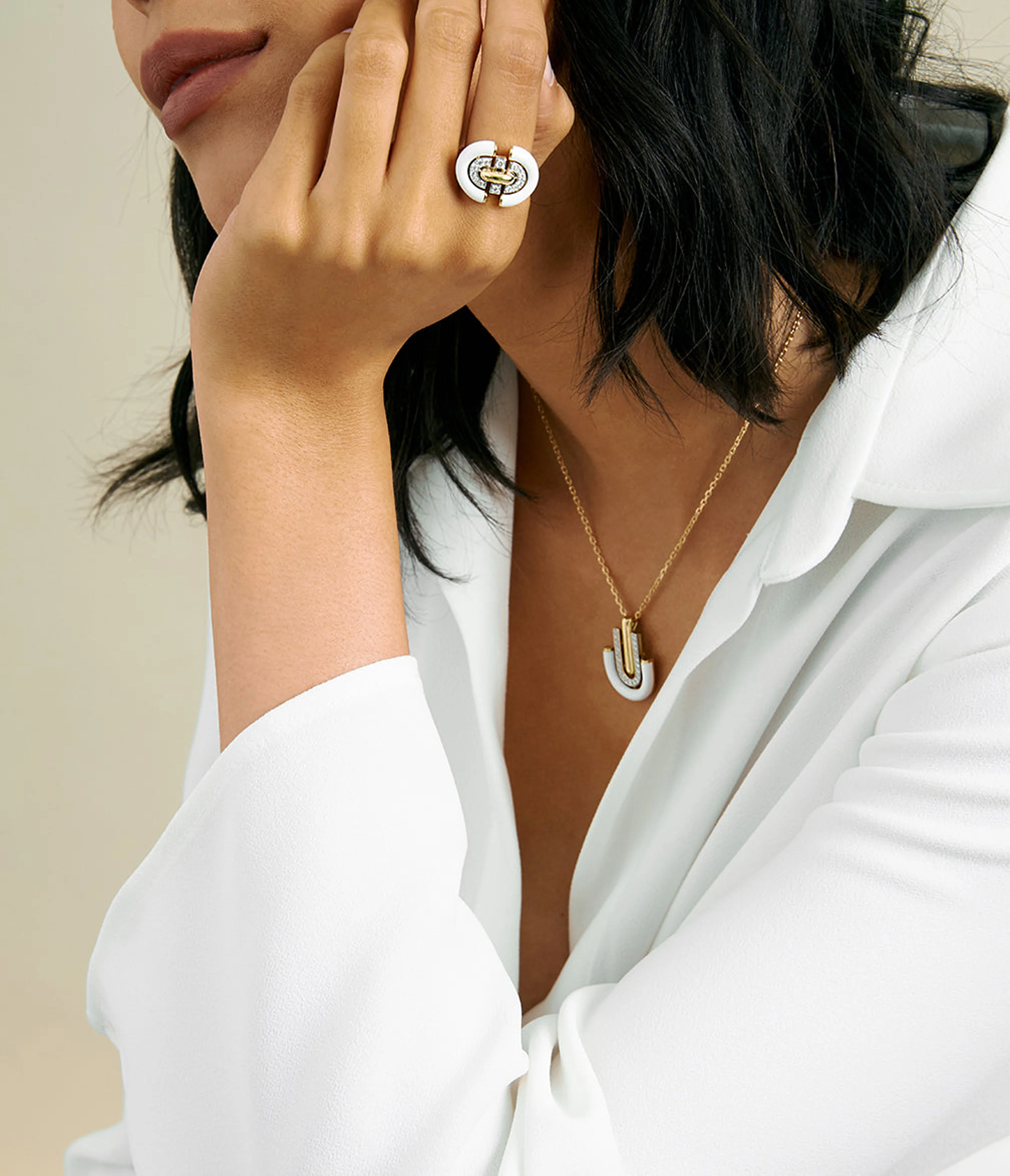 Unity Ring, White Enamel - Image 2